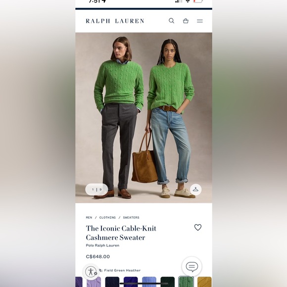 💥SOLD💥  750$ Polo by Ralph Lauren THE ICONIC CASHMERE SWEATER   Medium - Picture 8 of 9